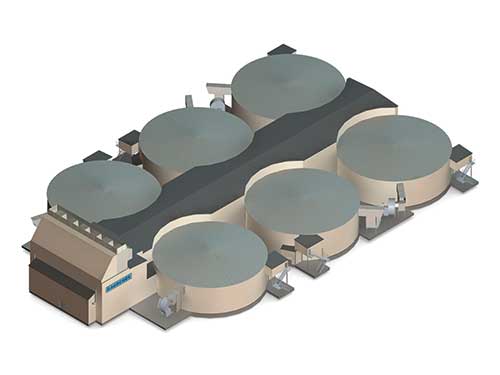 Layout of germinating/kilning plant
