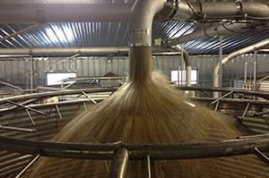 Filling with barley-water-mixture