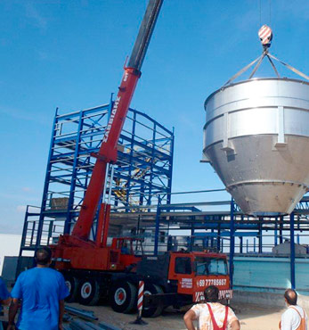 Installation steep tank